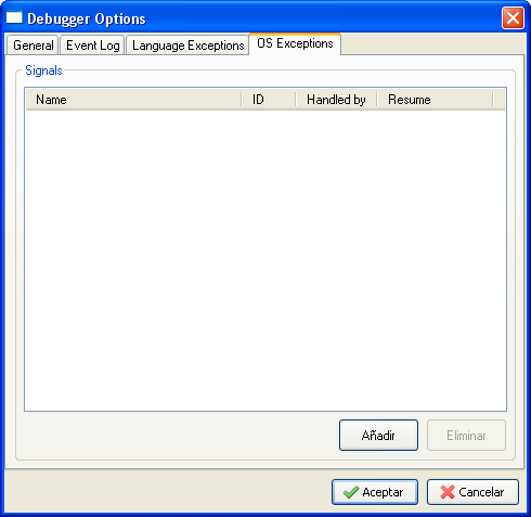 Lazarus IDE Opciones Depurador OSExcept.png